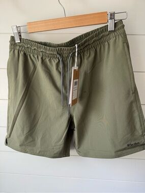 NWT Men’s Rhythm Olive Green Pull-On Swim Shorts Pockets Size 30